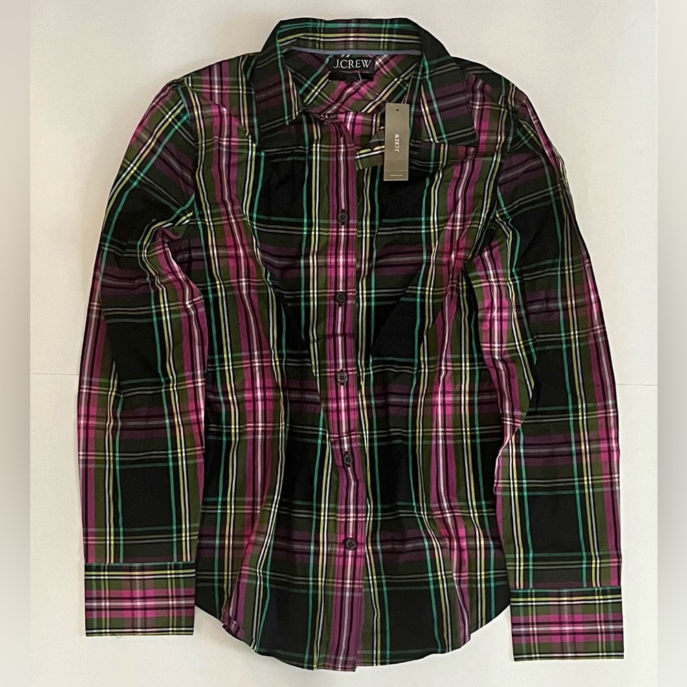 J. Crew Multi-Color Plaid Button Down